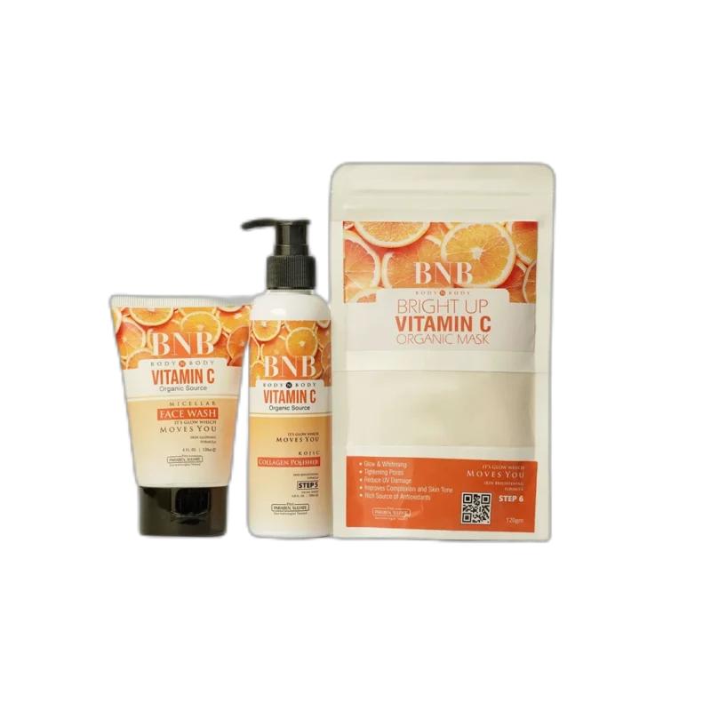 BNB Bright Up Vitamin C Kit ( Face Wash+Polisher+ Mask)