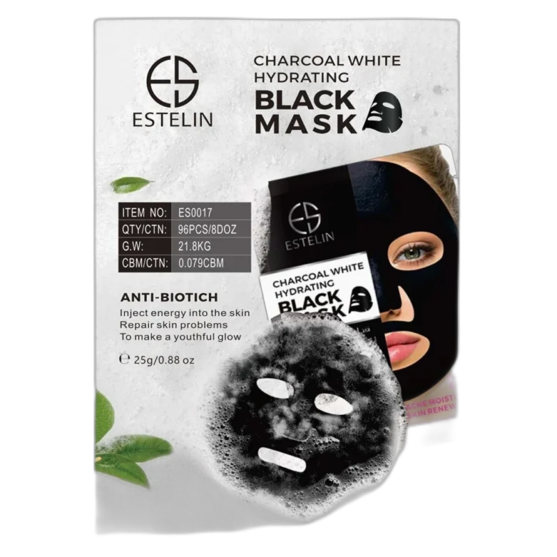 Estelin Charcoal White Hydrating Black Acne Moisturizing Skin Renewal Mask